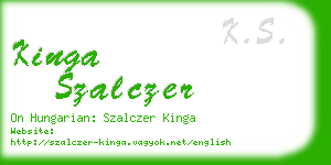 kinga szalczer business card